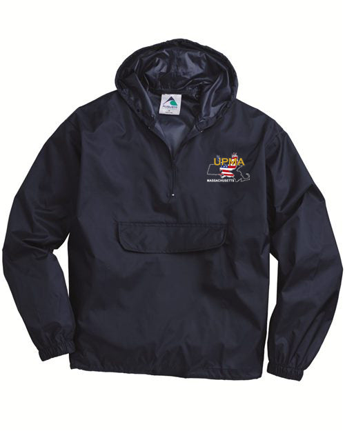 MASSACHUSETTS Embroidered Unisex Windbreaker Packable Half-Zip Hooded Pullover Jacket