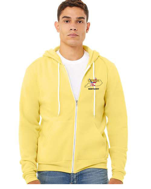 Embroidered KENTUCKY  Unisex Sponge Fleece Full-Zip Hoodie Sweatshirt