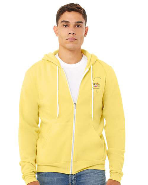 Embroidered MISSISSIPPI Unisex Sponge Fleece Full-Zip Hoodie Sweatshirt