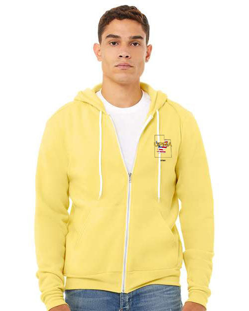 Embroidered UTAH Unisex Sponge Fleece Full-Zip Hoodie Sweatshirt