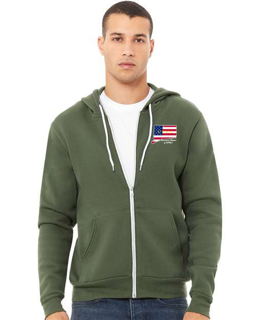 Embroidered CONNECTICUT  Unisex Sponge Fleece Full-Zip Hoodie Sweatshirt