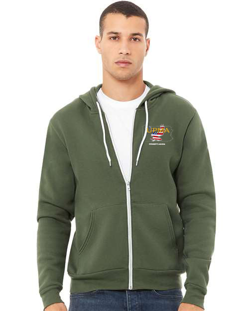 Embroidered PENNSYLVANIA Unisex Sponge Fleece Full-Zip Hoodie Sweatshirt