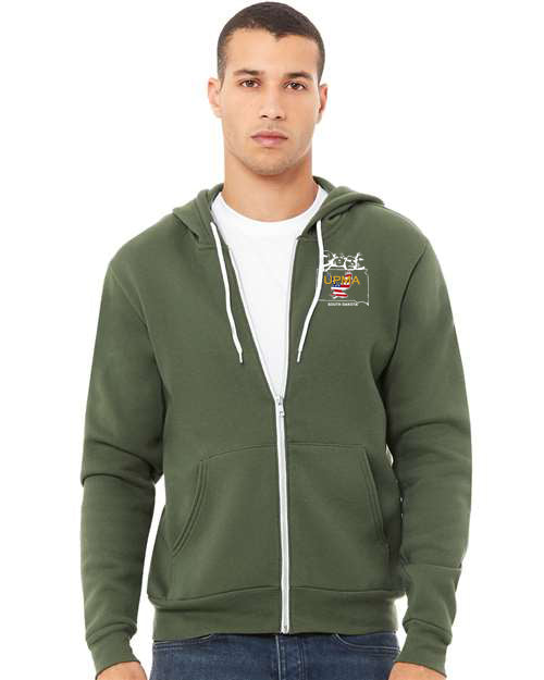Embroidered SOUTH DAKOTA Unisex Sponge Fleece Full-Zip Hoodie Sweatshirt