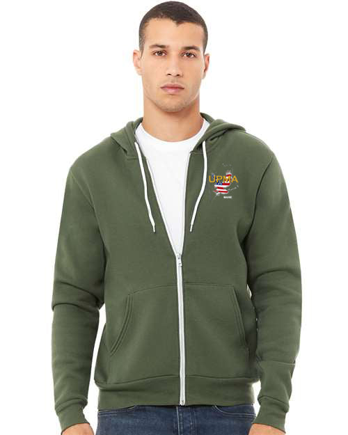 Embroidered MAINE Unisex Sponge Fleece Full-Zip Hoodie Sweatshirt