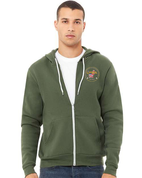Embroidered RETIRED Unisex Sponge Fleece Full-Zip Hoodie Sweatshirt