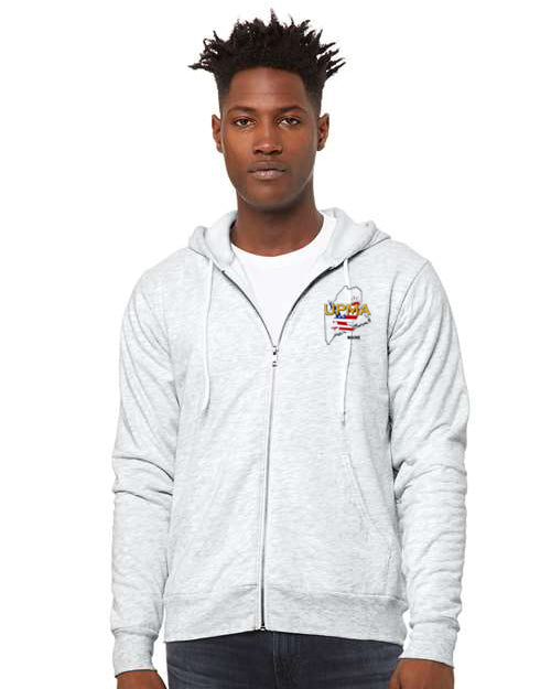 Embroidered MAINE Unisex Sponge Fleece Full-Zip Hoodie Sweatshirt