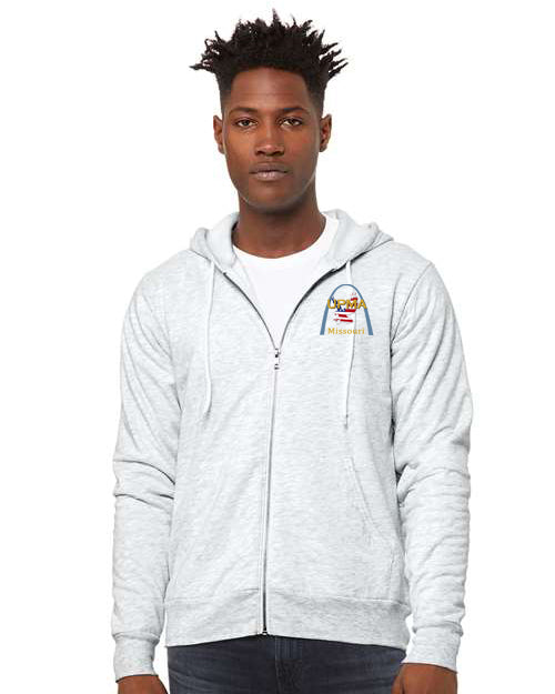 Embroidered MISSOURI Unisex Sponge Fleece Full-Zip Hoodie Sweatshirt