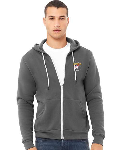 Embroidered MICHIGAN Unisex Sponge Fleece Full-Zip Hoodie Sweatshirt