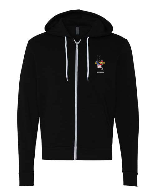 Embroidered DELAWARE Unisex Sponge Fleece Full-Zip Hoodie Sweatshirt