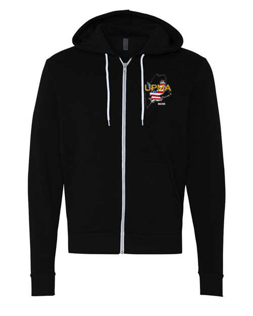Embroidered MAINE Unisex Sponge Fleece Full-Zip Hoodie Sweatshirt