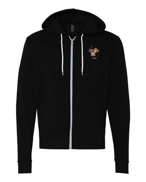 Embroidered MICHIGAN Unisex Sponge Fleece Full-Zip Hoodie Sweatshirt