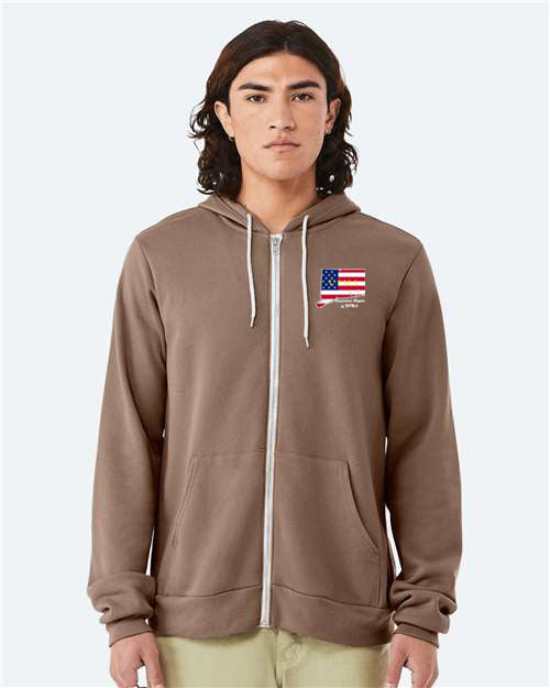 Embroidered CONNECTICUT  Unisex Sponge Fleece Full-Zip Hoodie Sweatshirt