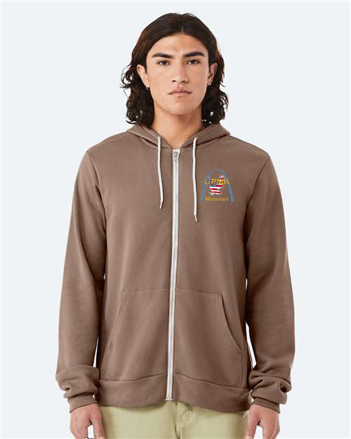 Embroidered MISSOURI Unisex Sponge Fleece Full-Zip Hoodie Sweatshirt