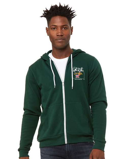 Embroidered SOUTH DAKOTA Unisex Sponge Fleece Full-Zip Hoodie Sweatshirt