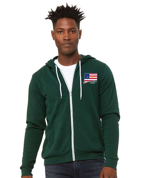 Embroidered CONNECTICUT  Unisex Sponge Fleece Full-Zip Hoodie Sweatshirt