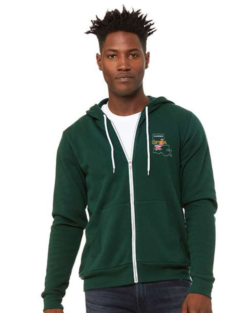 Embroidered LOUISIANA Unisex Sponge Fleece Full-Zip Hoodie Sweatshirt
