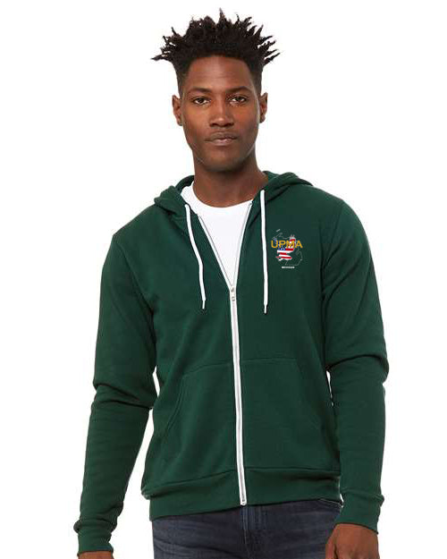 Embroidered MICHIGAN Unisex Sponge Fleece Full-Zip Hoodie Sweatshirt