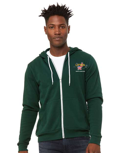 Embroidered NORTH CAROLINA Unisex Sponge Fleece Full-Zip Hoodie Sweatshirt
