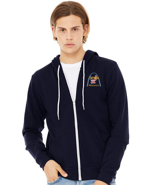 Embroidered MISSOURI Unisex Sponge Fleece Full-Zip Hoodie Sweatshirt