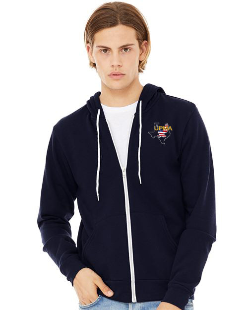 Embroidered TEXAS Unisex Sponge Fleece Full-Zip Hoodie Sweatshirt