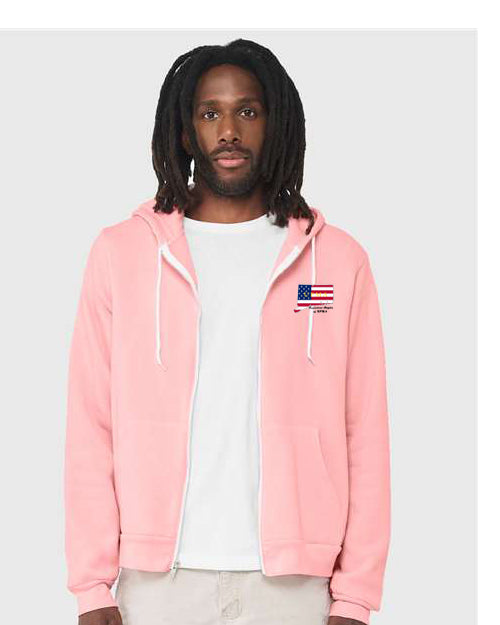 Embroidered CONNECTICUT Unisex Sponge Fleece Full-Zip Hoodie Sweatshirt