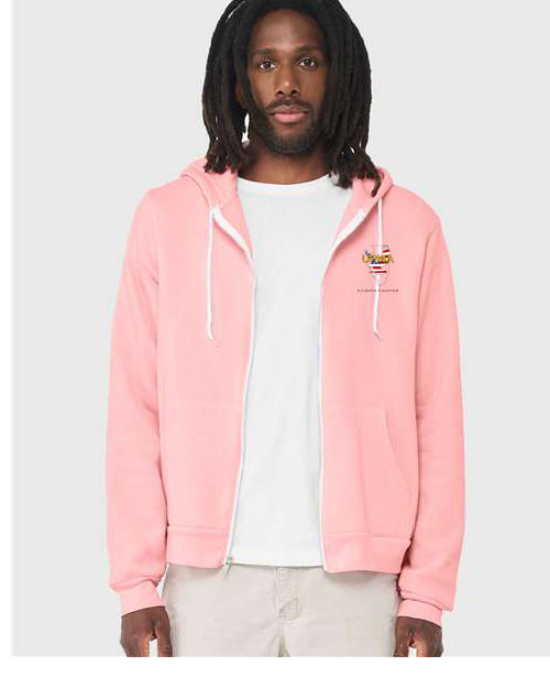 Embroidered ILLINOIS Unisex Sponge Fleece Full-Zip Hoodie Sweatshirt