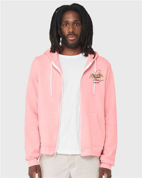 Embroidered NEW YORK   Unisex Sponge Fleece Full-Zip Hoodie Sweatshirt