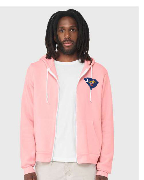 Embroidered SOUTH CAROLINA Unisex Sponge Fleece Full-Zip Hoodie Sweatshirt