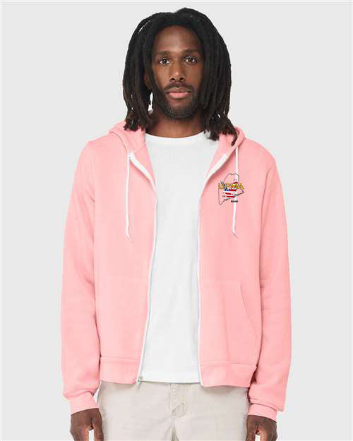 Embroidered MAINE Unisex Sponge Fleece Full-Zip Hoodie Sweatshirt
