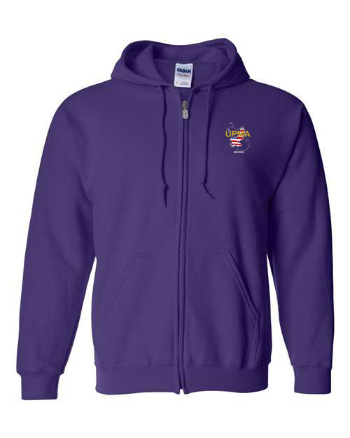 Embroidered MICHIGAN Unisex Sponge Fleece Full-Zip Hoodie Sweatshirt