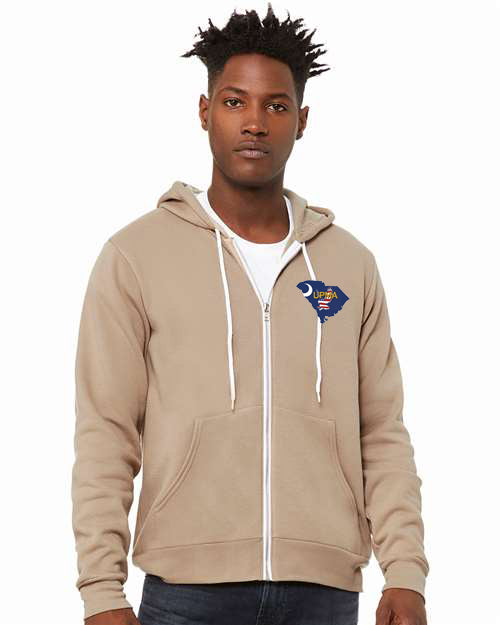Embroidered SOUTH CAROLINA Unisex Sponge Fleece Full-Zip Hoodie Sweatshirt