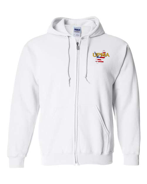 Embroidered NATIONAL Unisex Sponge Fleece Full-Zip Hoodie Sweatshirt