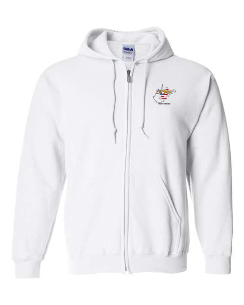 Embroidered WEST VIRGINIA  Unisex Sponge Fleece Full-Zip Hoodie Sweatshirt