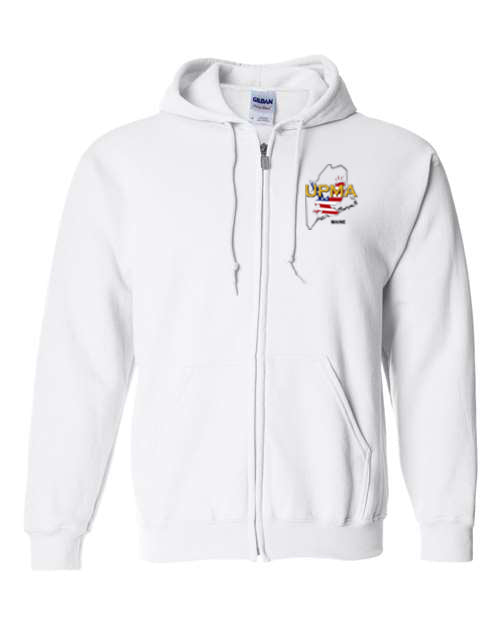 Embroidered MAINE Unisex Sponge Fleece Full-Zip Hoodie Sweatshirt