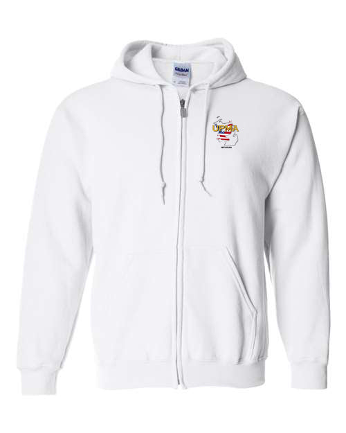 Embroidered MICHIGAN Unisex Sponge Fleece Full-Zip Hoodie Sweatshirt