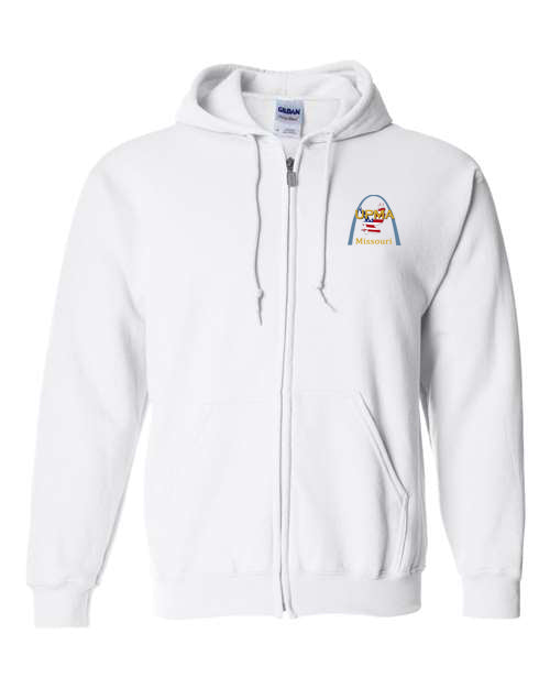 Embroidered MISSOURI Unisex Sponge Fleece Full-Zip Hoodie Sweatshirt