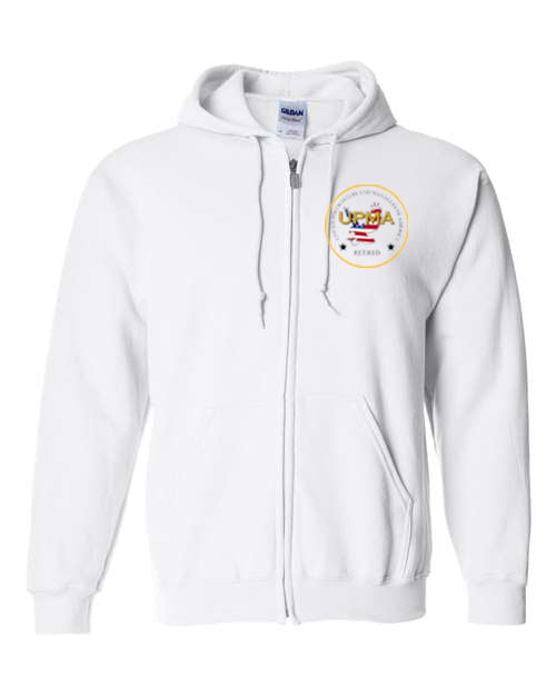 Embroidered RETIRED Unisex Sponge Fleece Full-Zip Hoodie Sweatshirt