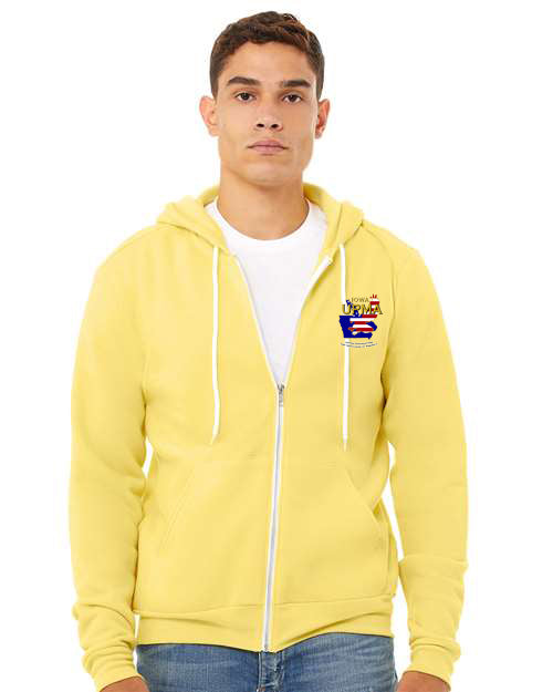 Embroidered IOWA  Unisex Sponge Fleece Full-Zip Hoodie Sweatshirt