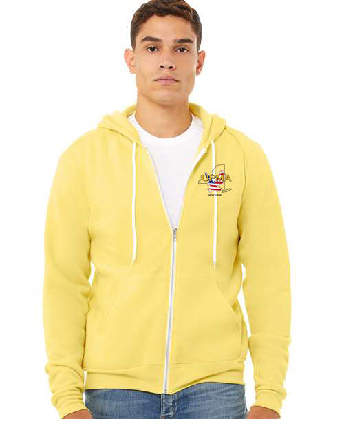 Embroidered NEW YORK   Unisex Sponge Fleece Full-Zip Hoodie Sweatshirt