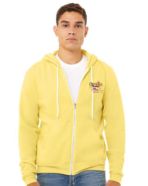 Embroidered MARYLAND Unisex Sponge Fleece Full-Zip Hoodie Sweatshirt