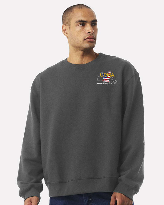Embroidered MASSACHUSETTS State Logo Unisex 10 oz. Heavyweight Crew Neck Sweatshirt