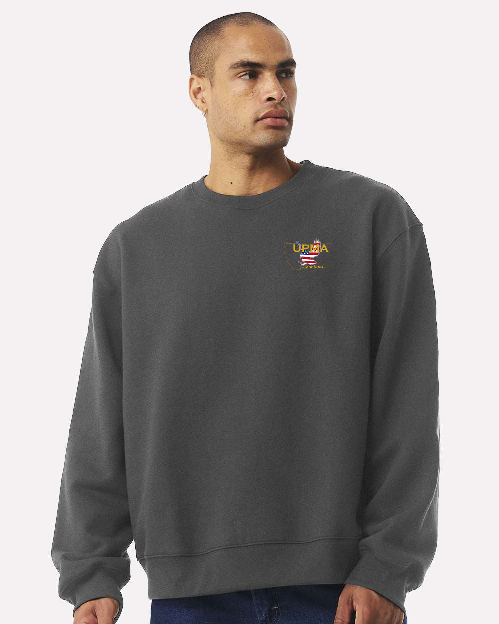 Embroidered MONTANA State Logo Unisex 10 oz. Heavyweight Crew Neck Sweatshirt