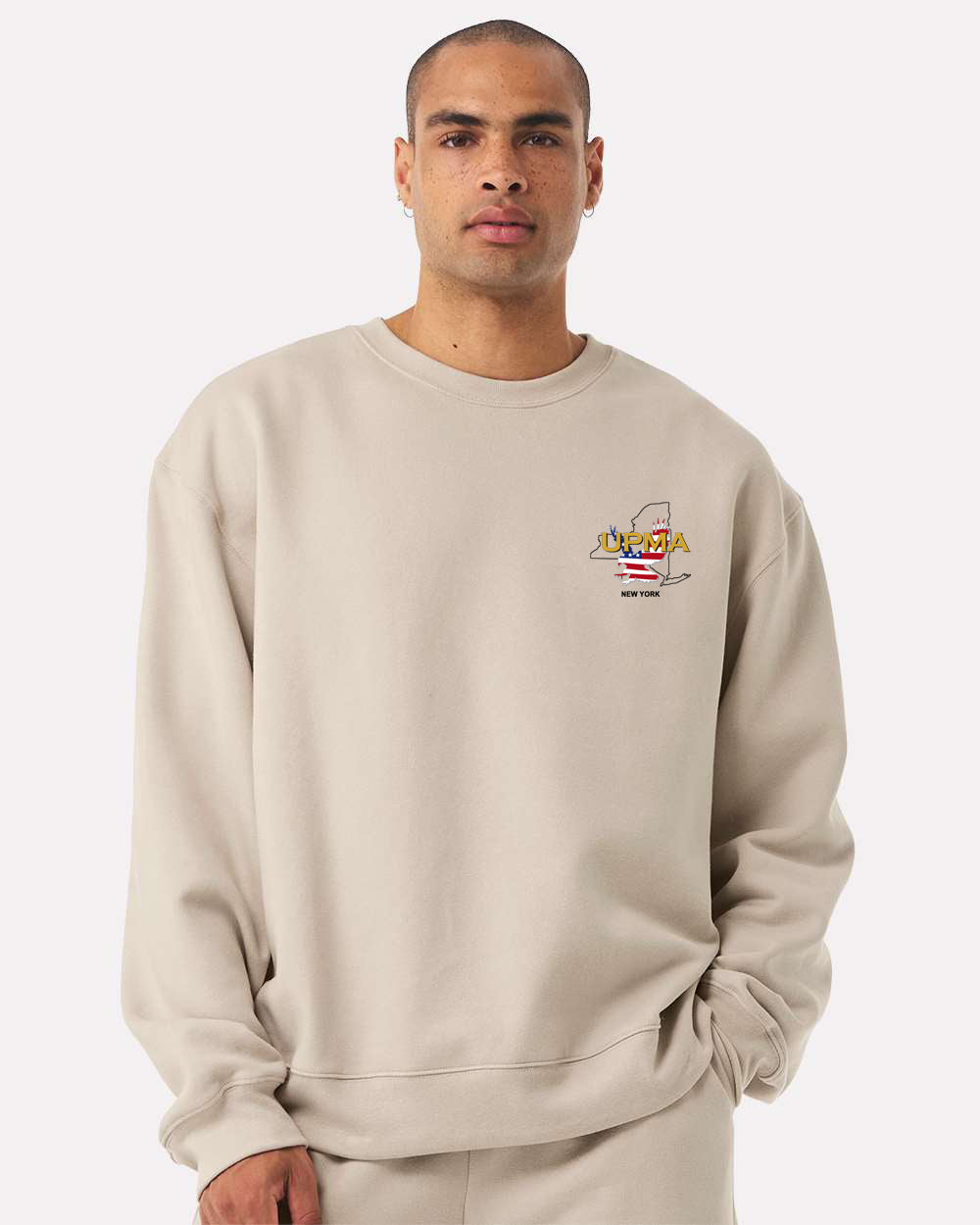 Embroidered NEW YORK  State Logo Unisex 10 oz. Heavyweight Crew Neck Sweatshirt