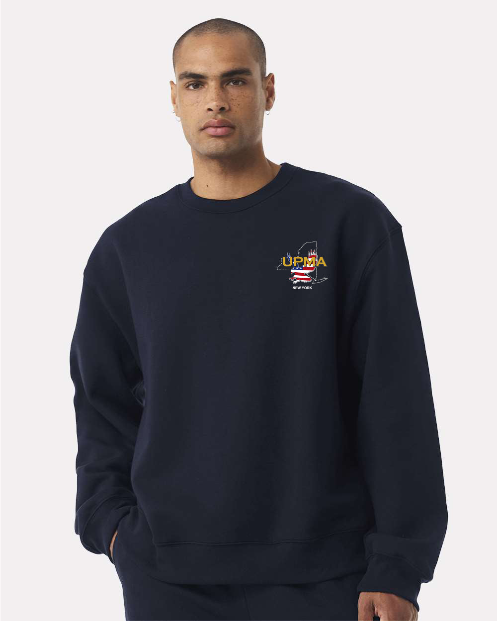 Embroidered NEW YORK  State Logo Unisex 10 oz. Heavyweight Crew Neck Sweatshirt