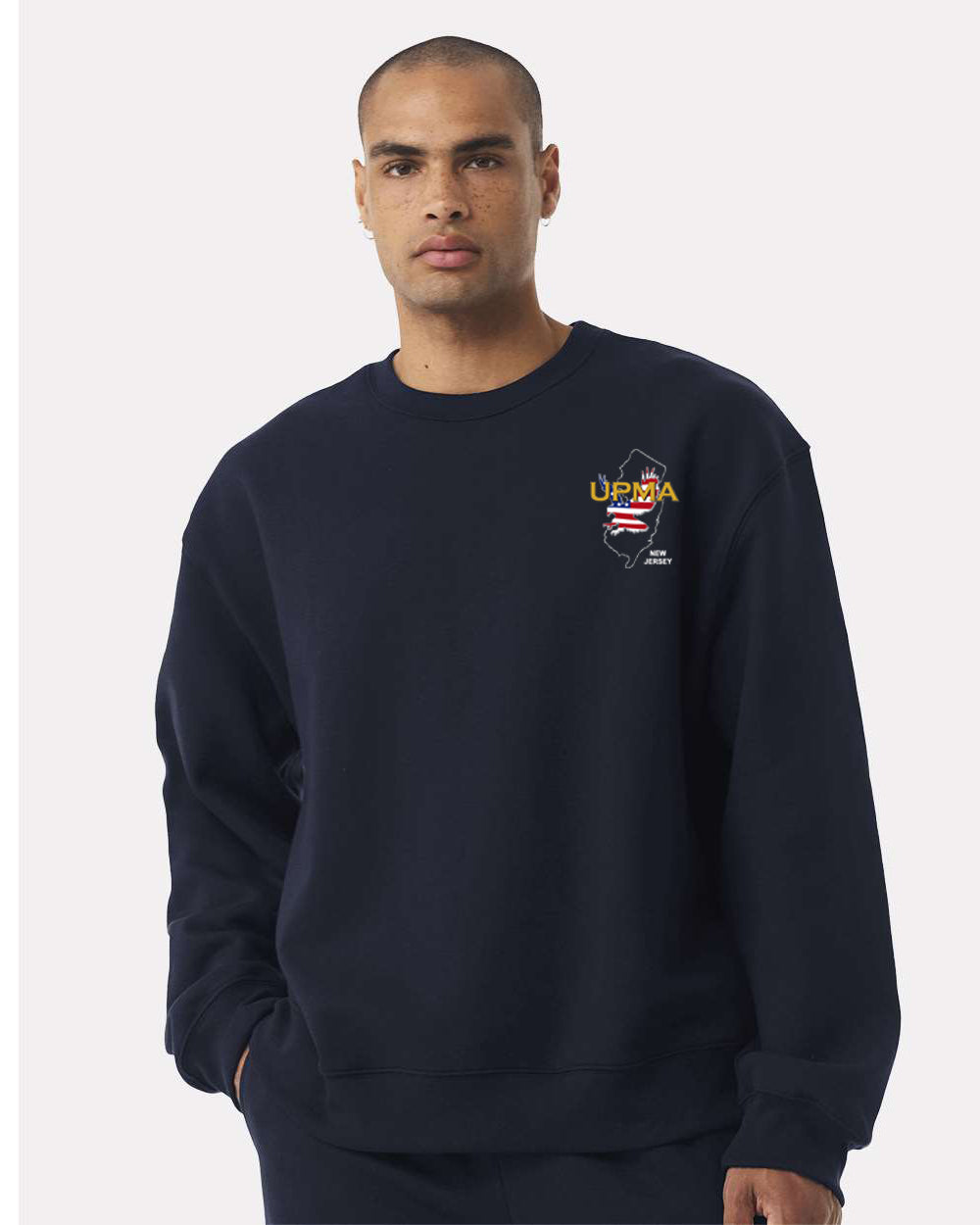 Embroidered NEW JERSEY State Logo Unisex 10 oz. Heavyweight Crew Neck Sweatshirt