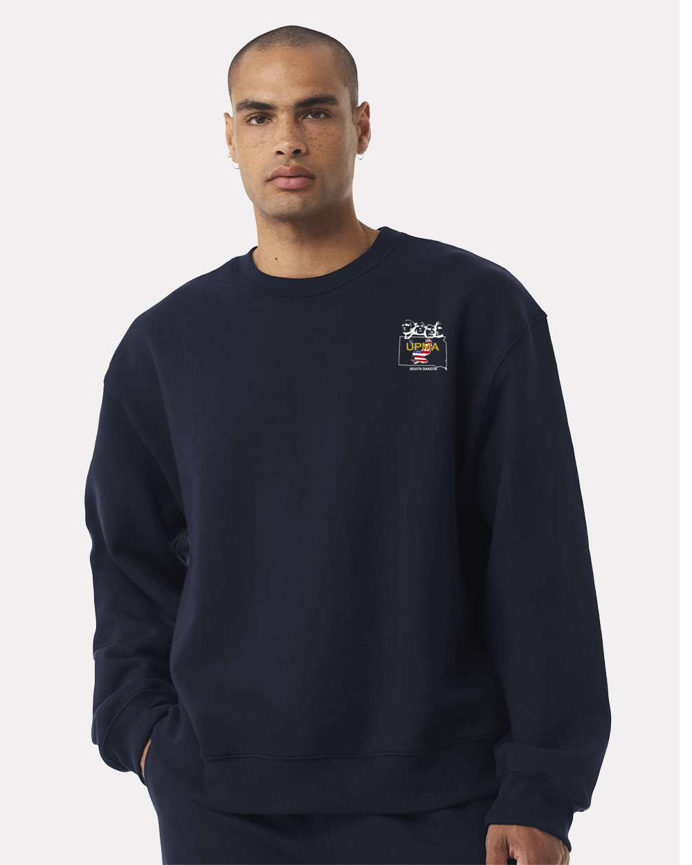 Embroidered SOUTH DAKOTA  State Logo Unisex 10 oz. Heavyweight Crew Neck Sweatshirt