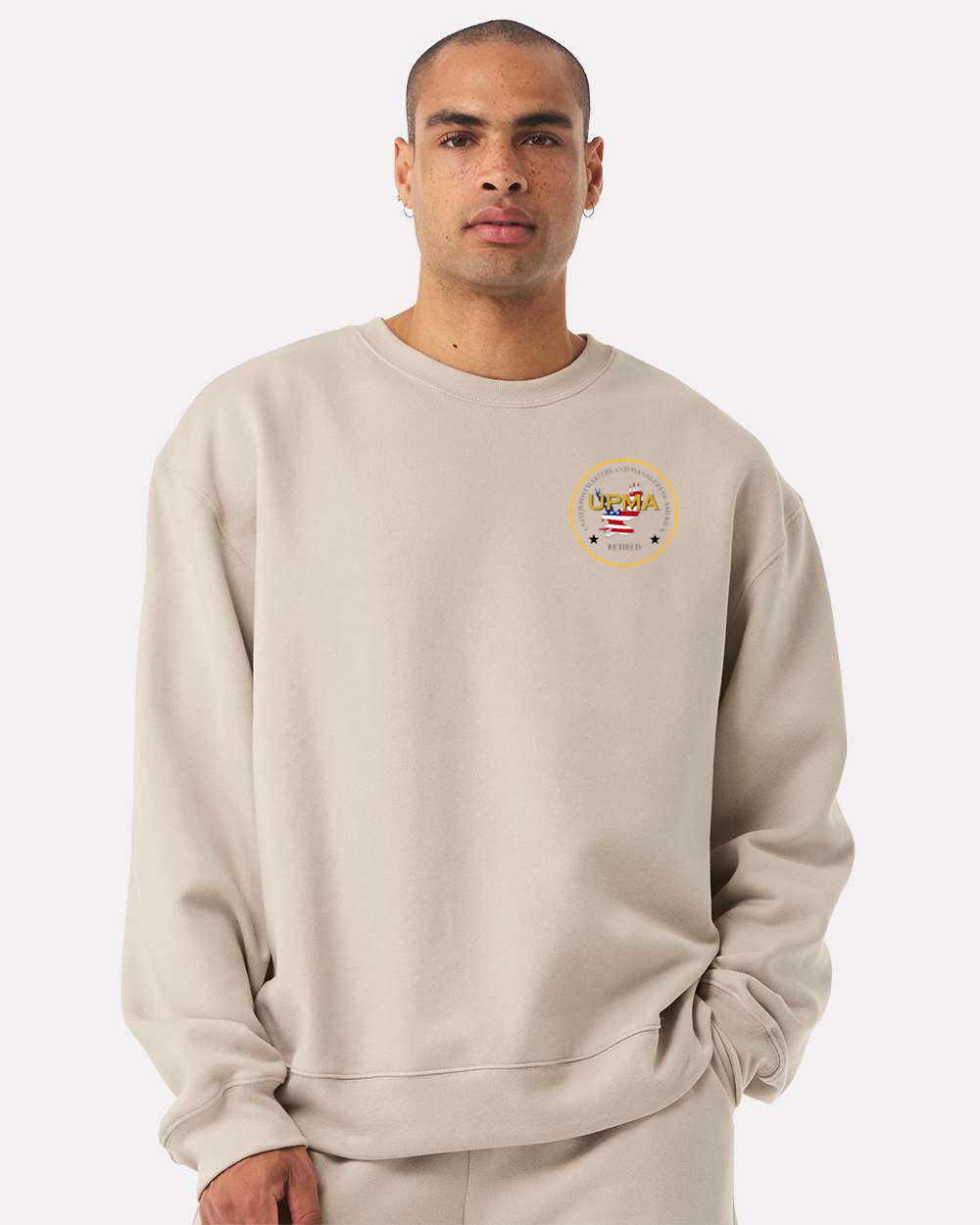 Embroidered RETIRED State Logo Unisex 10 oz. Heavyweight Crew Neck Sweatshirt