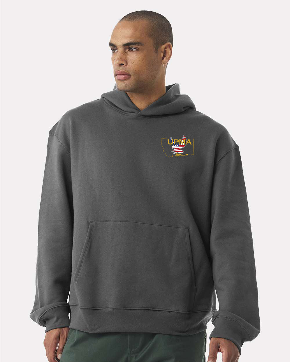 Embroidered MONTANA State Logo Unisex 10 oz. Heavyweight Hoodie Sweatshirt