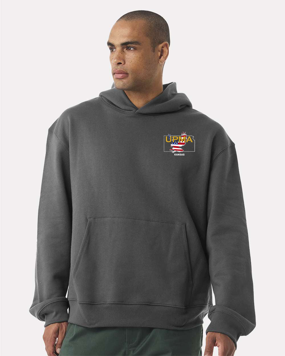 Embroidered KANSAS State Logo Unisex 10 oz. Heavyweight Hoodie Sweatshirt