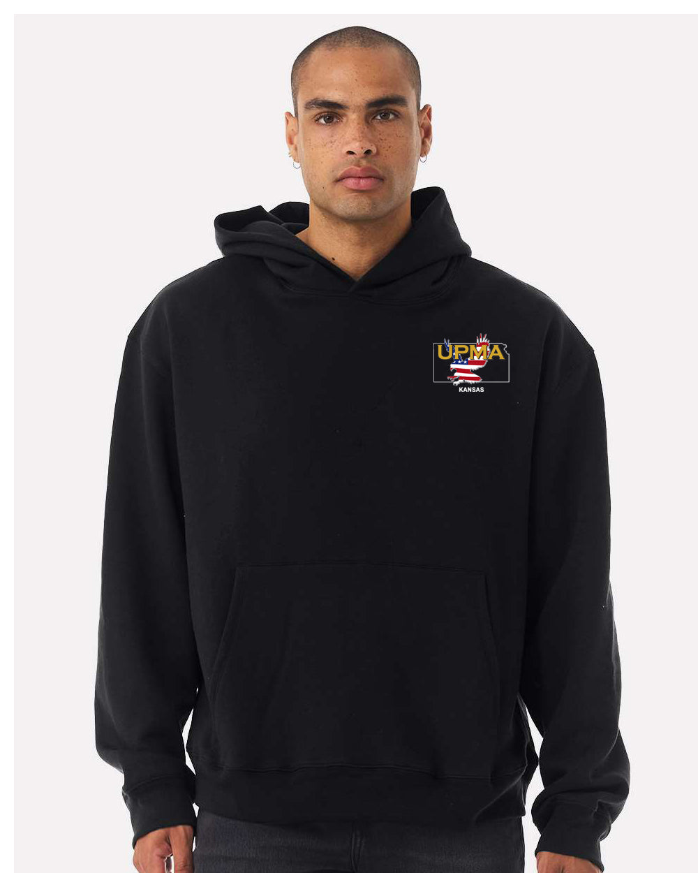 Embroidered KANSAS State Logo Unisex 10 oz. Heavyweight Hoodie Sweatshirt